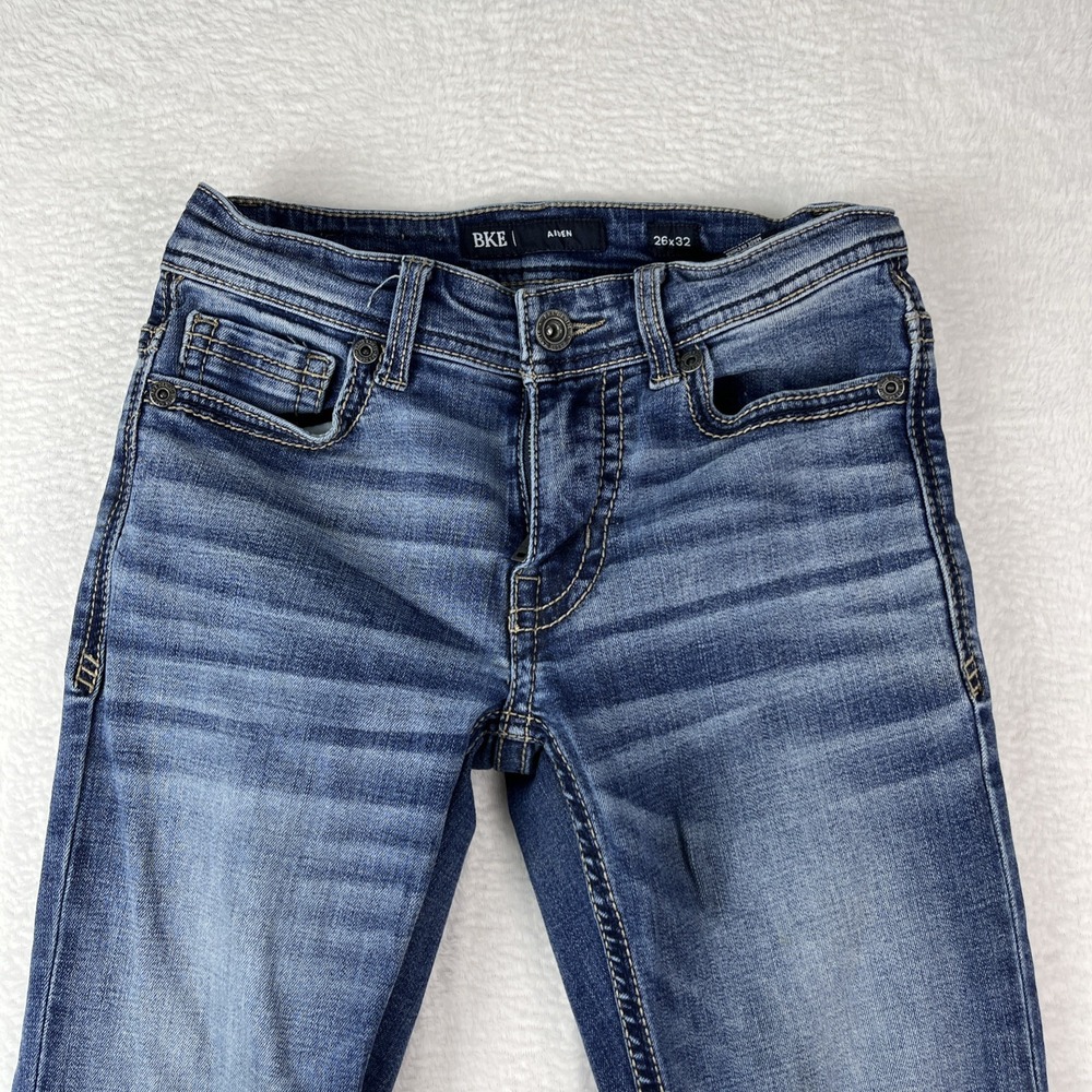 Buckle BKE Aiden Jeans Womens 26x32 Blue Denim Acid Wash Straight Leg Streetwear